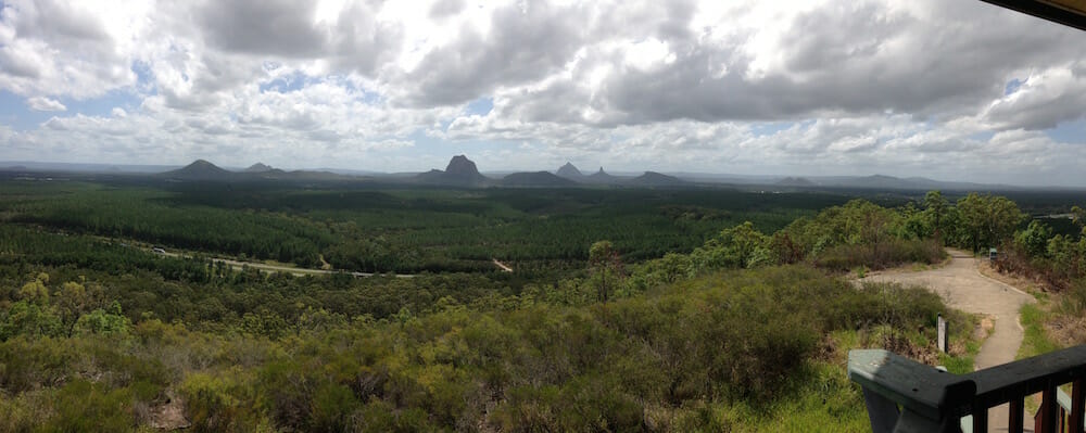 Glasshouse Mountains looking from White Horse Mountain