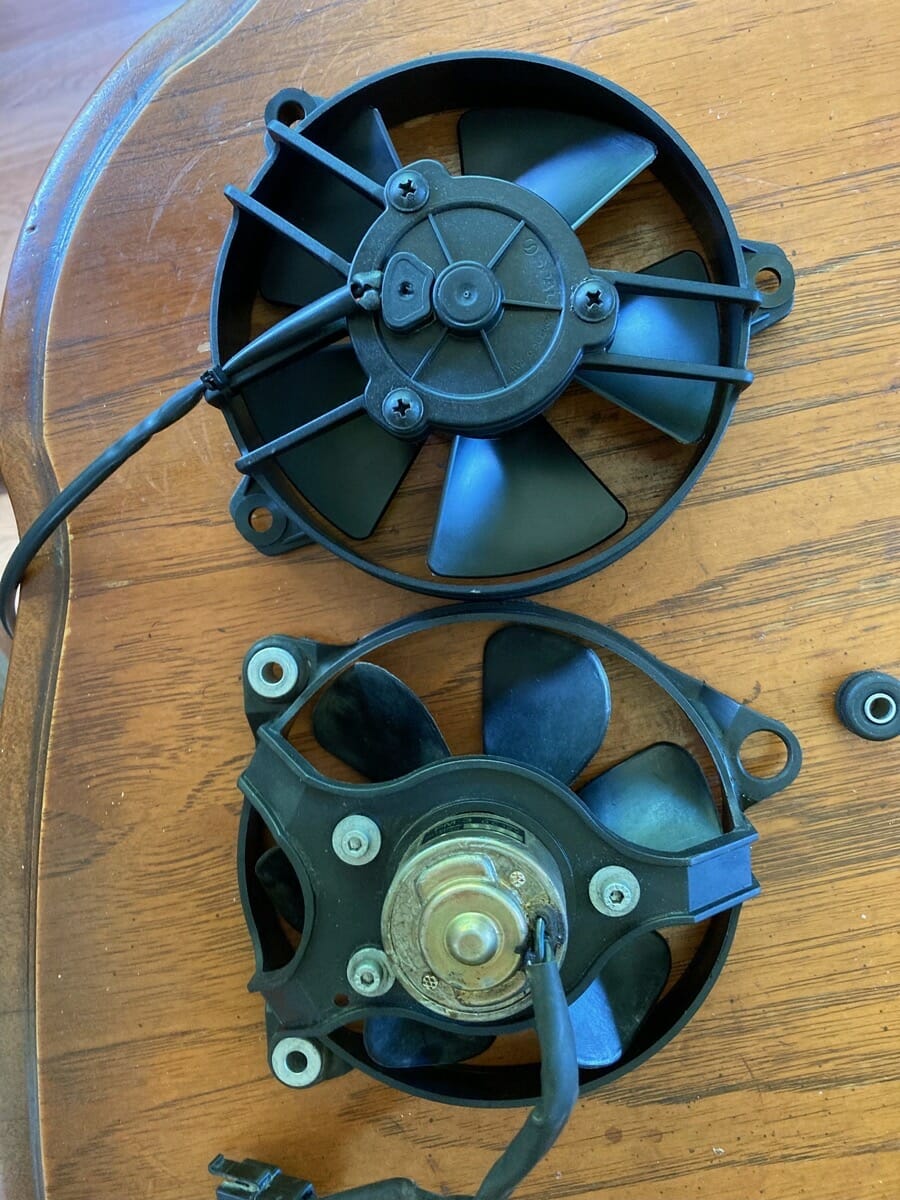 New and Old Cooling Fans for BMW F650.jpeg New and Old Cooling Fans for BMW F650