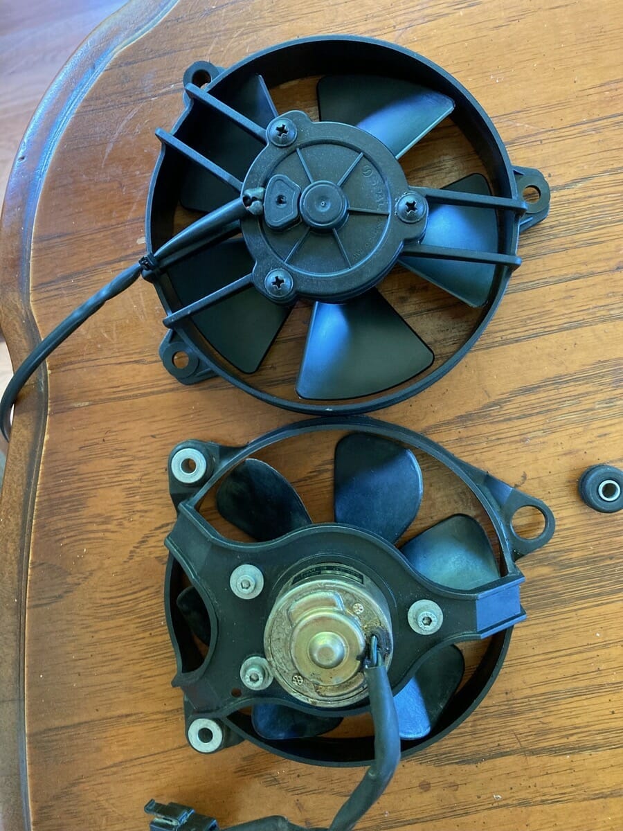 New and Old Cooling Fans for BMW F650 